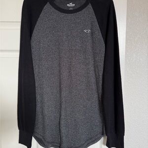 Hollister Men's Long Sleeve Shirt in Black and Gray